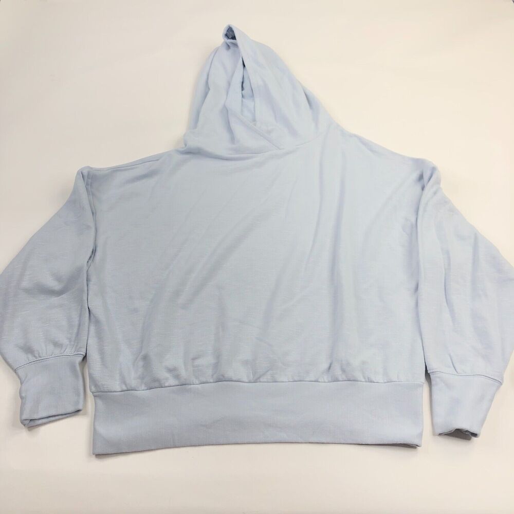 Fabletics Sweater Womens Medium Rayon Long Sleeve Pullover Hooded Hoodie Blue